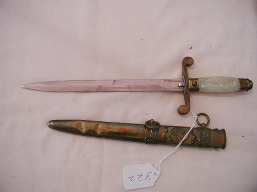 Communist Romainian Army Dagger, original with soft metal scabbard  #549