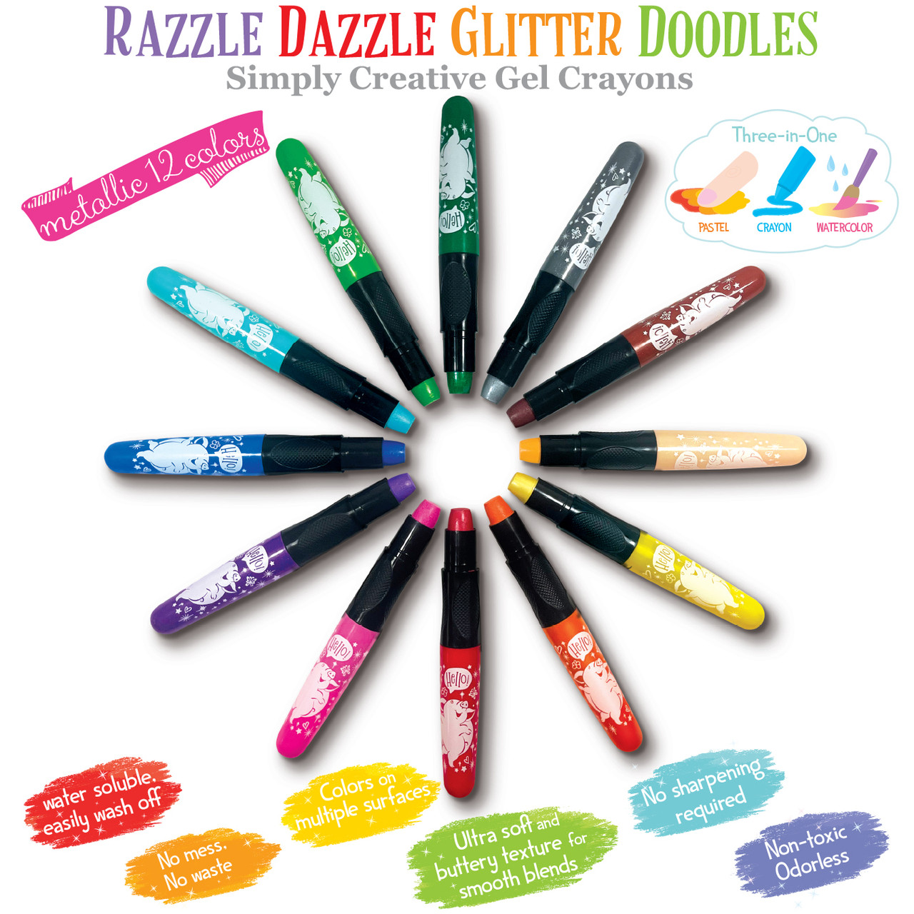 Gel Crayons - Razzle Dazzle Glitter Doodle – Hoity Toity