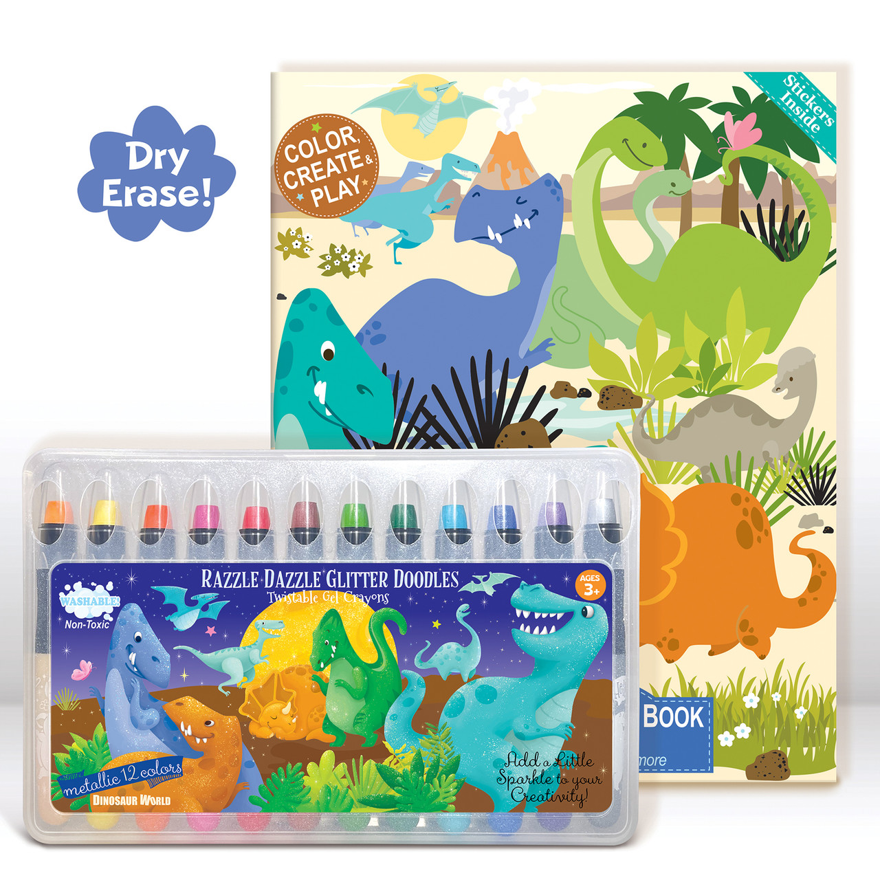 Kids Coloring Book Kit, Dinosaurs | Arteza