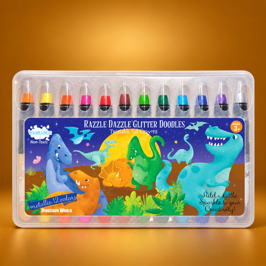 Dinosaur World Glitter Doodle Gel Crayons