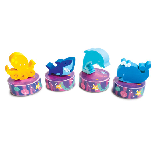 Set of 4 Under the Sea Erasers and Sharpeners
