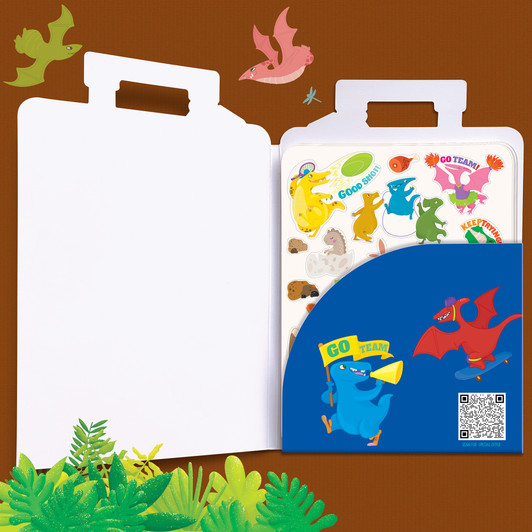 Inside of Sporty Dinos Stickers Inside of Sporty Dinos Stickers