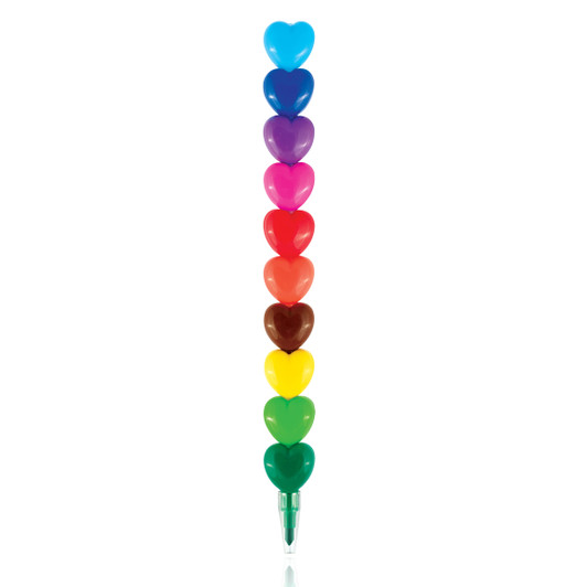 Heart Rainbow Stacker Crayons