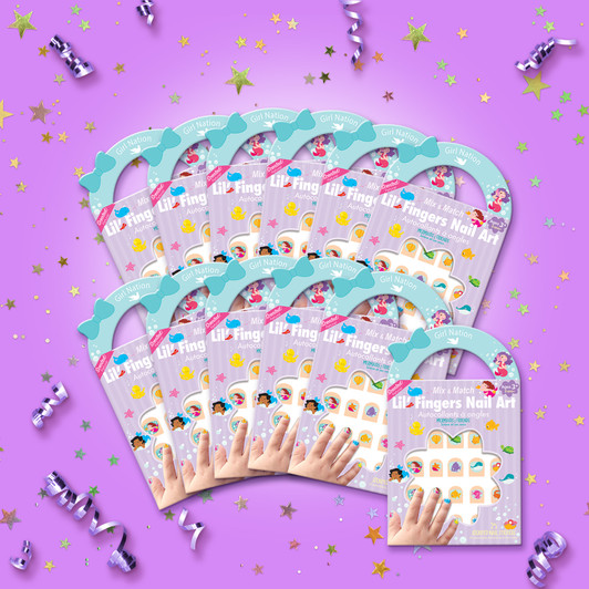 Mermaids & Friends Party Favor Pack of 12 Nail Sticker Sets