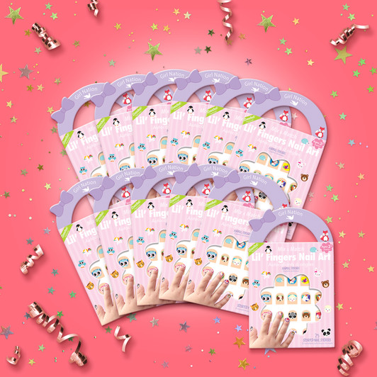 Animal Friends Nail Sticker Party Favor Pack of 12