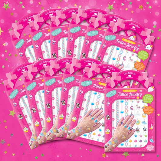 Unicorn Party Favor Pack of 12 Girl Nation Temporary Tattoo Jewelry