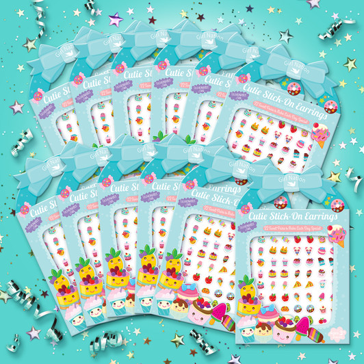 Sweets & Treats party favor pack of 12 stick-on earrings