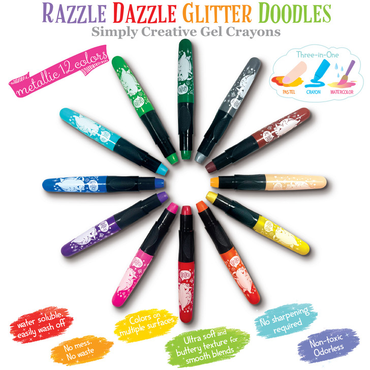 Glitter Doodle Gel Crayons- Fairy Garden