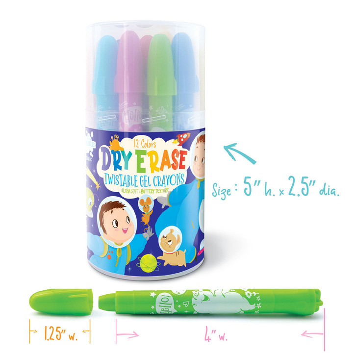 Size of Dry Erase Twistable Gel Crayons