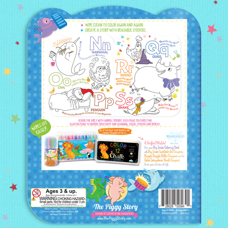 Back cover of Animal ABC's Coloring Book