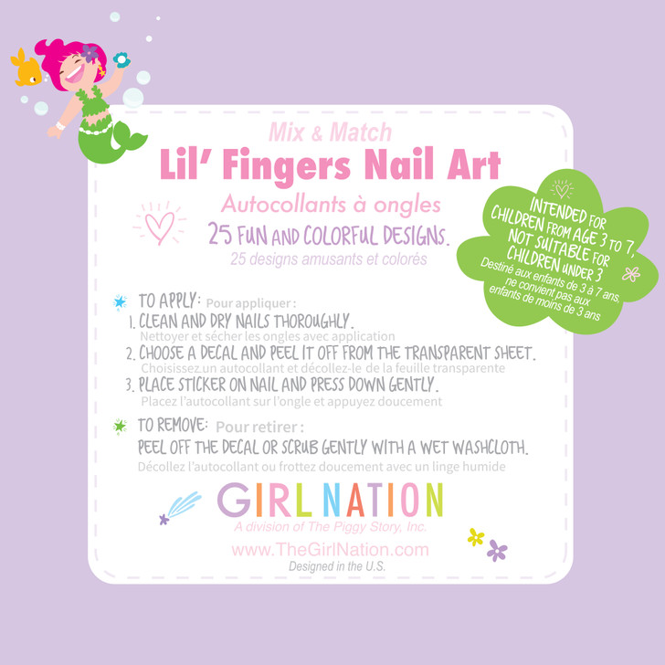 Directions for Girl Nation Lil' Fingers Nail Art in Mermaid Design