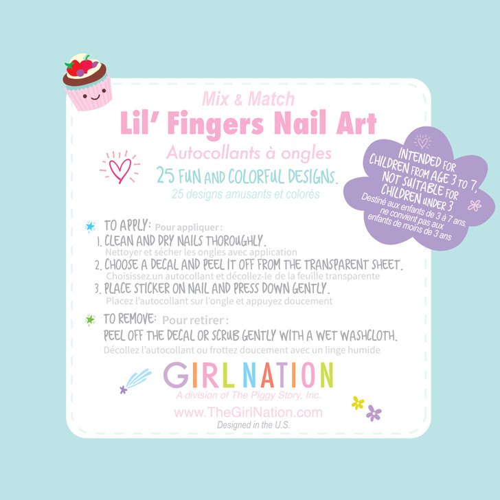 Directions for Girl Nation's Sweet Treats Lil' Fingers Nail Art
