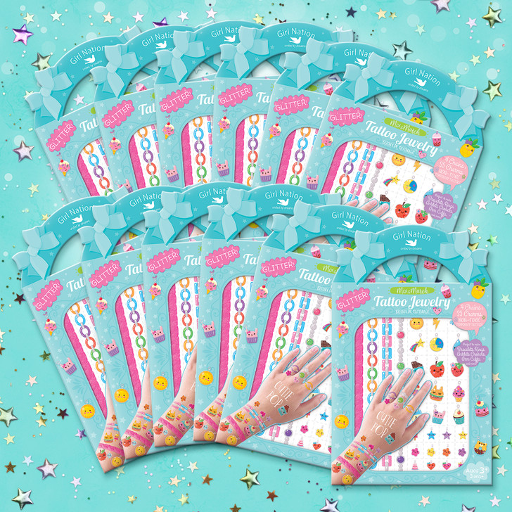 Cutie Pop Party Favor Set of 12 Temporary Tattoo Packs