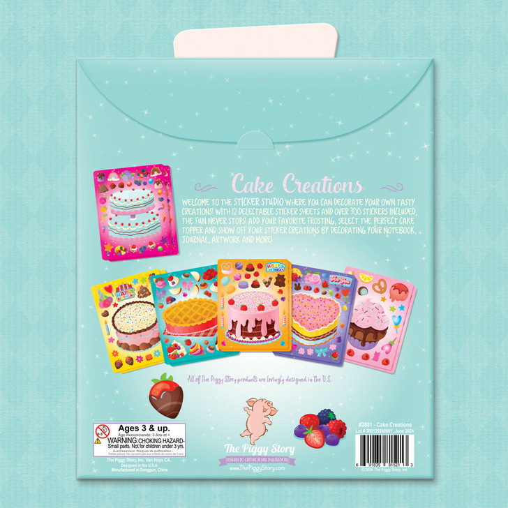 Back of Packaging for The Piggy Story's Cake Creations