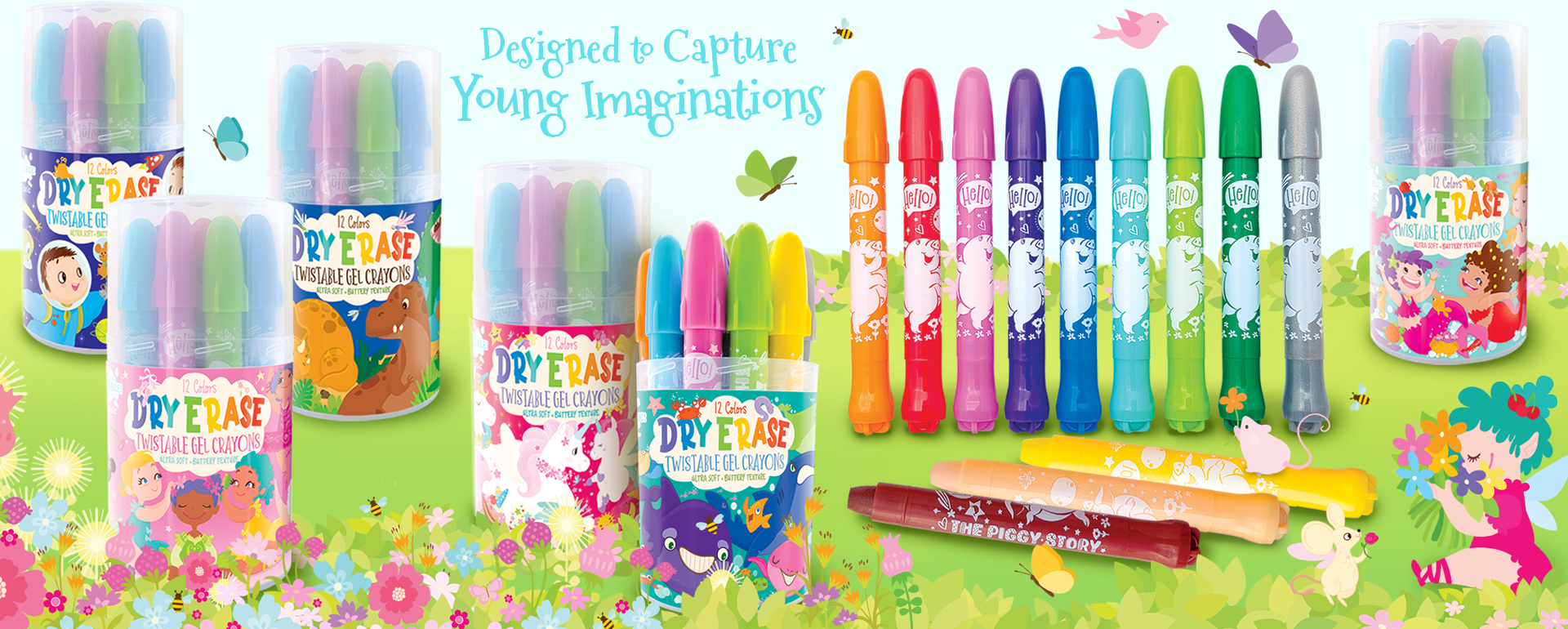 The Piggy Story Dry Erase Twistable Gel Crayon Dinosaur World - Spoil -  Spoiled Sweet Boutique