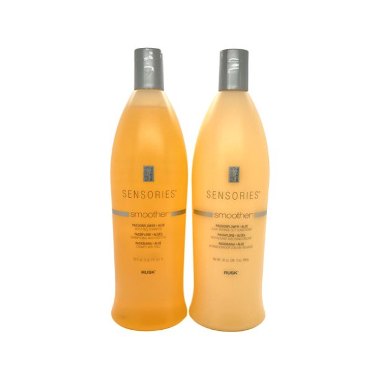 Rusk Sensories Smoother Passionflower + Aloe Shampoo & Leave Conditioner 35 Oz Set