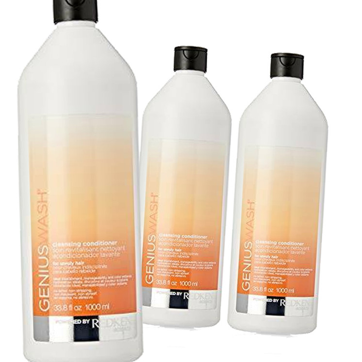 Redken Genius Wash Cleansing Conditioner for Unruly Hair (33.8 oz) - Pack of 3