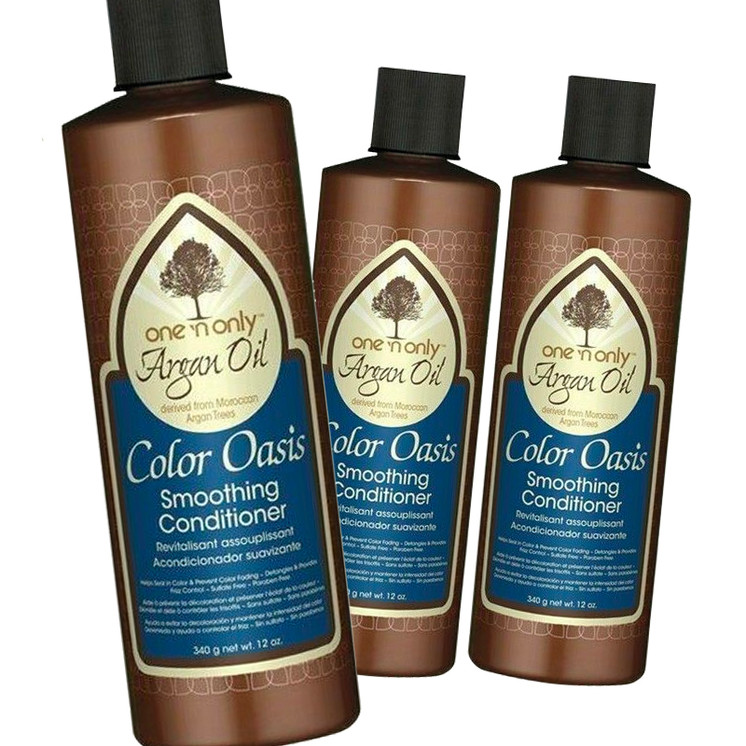 One n Only Color Care Oasis Argan Oil Smoothing Conditioner Anti-Frizz 12oz - Pack of 3