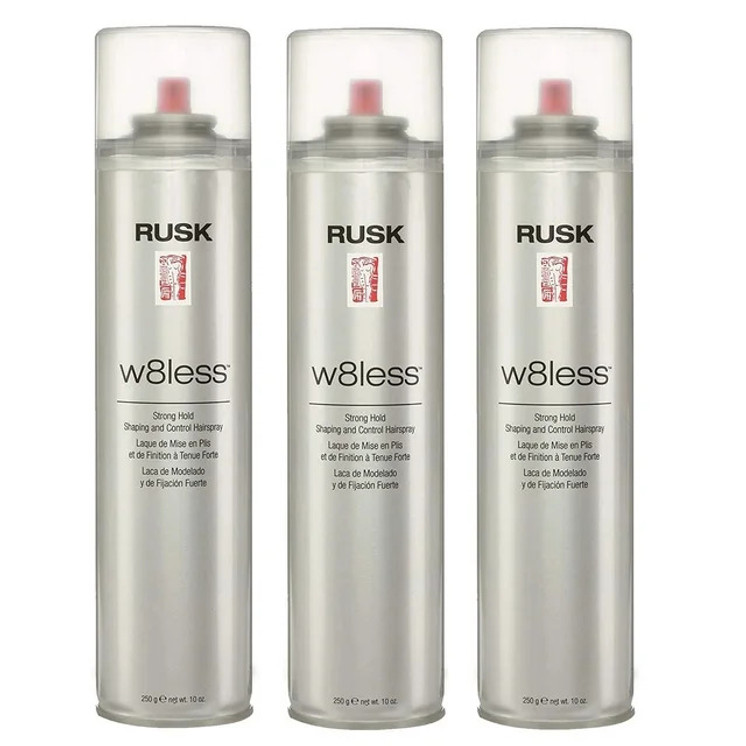 Rusk Design W8LESS 55 Percent VOC Hairspray Strong Hold,10 Oz.,Pack of 3