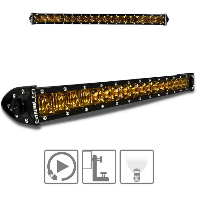 Extreme LED 20" All Amber LED Light Bar - 100W Single Row Combo Beam