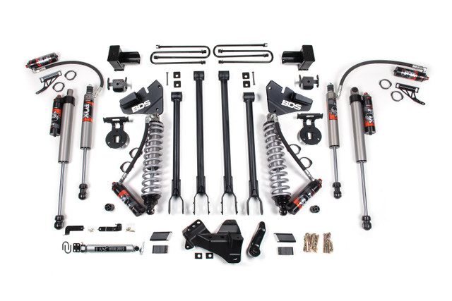 BDS 4 Inch Lift Kit w/ 4-Link | FOX 2.5 Performance Elite Coil-Over Conversion | Ford F250/F350 Super Duty (17-19) 4WD | Diesel BDS 4 Inch Lift Kit w/ 4-Link | FOX 2.5 Performance Elite Coil-Over Conversion | Ford F250/F350 Super Duty (17-19) 4WD | Diesel