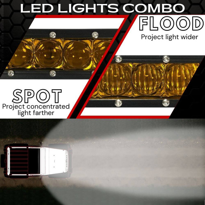 Extreme LED 30" All Amber LED Light Bar - 150W Single Row Combo Beam
