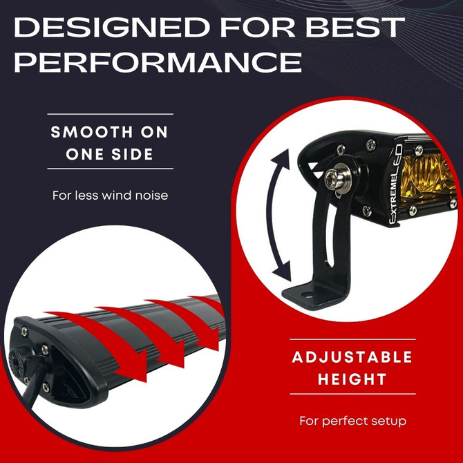 Extreme LED 10" All Amber LED Light Bar - 50W Single Row Combo Beam
