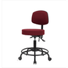 Spectrum® Fabric Stool with Back, Round Tube Base - Desk Height 18