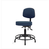 Spectrum® Fabric Stool with Back, Round Tube Base - Desk Height 18