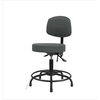 Spectrum® Fabric Stool with Back, Round Tube Base - Desk Height 18