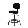 Spectrum® Fabric Stool with Back, Round Tube Base - Medium Bench Height 21 to 28