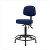 Spectrum® Fabric Stool with Back, Round Tube Base - Medium Bench Height 21 to 28