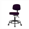 Spectrum® Vinyl Stool with Back, Round Tube Base - Desk Height 18