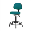 Spectrum® Vinyl Stool with Back, Round Tube Base - Medium Bench Height 21 to 28