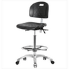 Spectrum® Clean Room Industrial Polyurethane Chair Chrome - High Bench Height 24