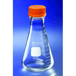 Corning® PYREX® Graduated Erlenmeyer Flasks, Wide-Mouth with Screw Cap