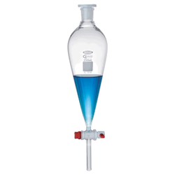 Vee Gee Scientific* Squibb, Pear-Shaped Separatory Funnels with PTFE Stopcock and Polyethlyene Stoppers