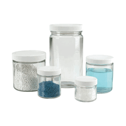 Wheaton® Clear Straight Sided Jars with Poly-Vinyl Lined White Polypropylene Caps