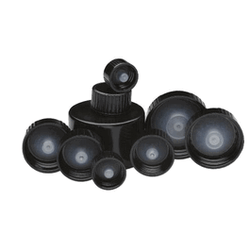Wheaton* Black Phenolic Screw Caps, Solid Top with PE Cone