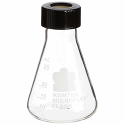 Kimble® MICROFLEX® Threaded Erlenmeyer Flasks with Graduations and Screw Cap - Each