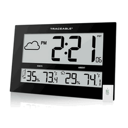 Traceable® GIANT-DIGITS Radio Atomic Clock with Remote Sensor