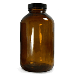 Qorpak® Amber Glass Wide Mouth Packer Bottles with Phenolic Pulp/Vinyl Lined Cap