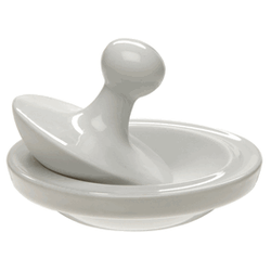 Biospec Low Profile Porcelain Mortar and Pestle Set - Each