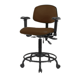 Spectrum® Vinyl Chair Round Tube Base - Medium Bench Height 22 to 29 in., SEacht Tilt, Adjustable Arms, Casters