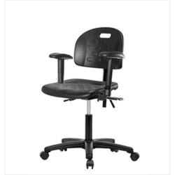 Spectrum® Industrial Polyurethane Chair - Desk Height 17 to 22 in., Adjustable Arms, Casters