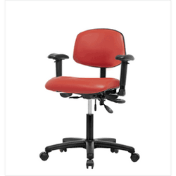 Spectrum® Vinyl Chair - Desk Height 18 to 23 in., No SEacht Tilt, Adjustable Arms, Casters