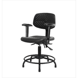 Spectrum® Polyurethane Chair Round Tube Base - Desk Height 17 to 22 in., Adjustable Arms, Glides