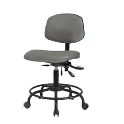 Spectrum® Vinyl Chair Round Tube Base - Desk Height 18 to 23 in., No SEacht Tilt, No Arms, Casters