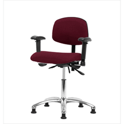 Spectrum® Fabric Chair Chrome - Desk Height 19 to 24 in., SEacht Tilt, Adjustable Arms, Glides