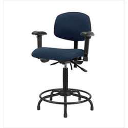 Spectrum® Fabric Chair Round Tube Base - Medium Bench Height 22 to 29 in., SEacht Tilt, Adjustable Arms, Glides